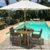 Royal Teak Collection 4-Piece Admiral Bar Set -outdoor kitchen shop BarDropLeaf45RoundwithAdmiralBarChairs