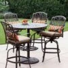 Darlee Elisabeth 5 Piece Cast Aluminum Patio Bar Set With Swivel Bar Stools 2 Darlee Elisabeth 5 Piece Cast Aluminum Patio Bar Set With Swivel Bar Stools -outdoor kitchen shop DAR001BAR 1