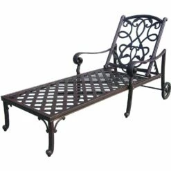 Darlee Santa Monica 3 Piece Cast Aluminum Patio Chaise Lounge Set -outdoor kitchen shop DAR002CHAISE 3