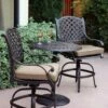 Darlee Nassau 3 Piece Cast Aluminum Patio Counter Height Bar Set With Swivel Bar Stools -outdoor kitchen shop DAR003BAR 1