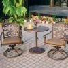 Darlee Santa Monica 3 Piece Cast Aluminum Patio Bistro Set With Swivel Rockers -outdoor kitchen shop DAR003BISTRO 1