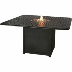 Darlee Capri 9 Piece Cast Aluminum Square Patio Fire Pit Dining Set -outdoor kitchen shop DAR004TABLE 1