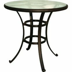 Darlee Ten Star 5 Piece Cast Aluminum Patio Bar Set With Swivel Bar Stools & Glass Top Table -outdoor kitchen shop DAR006BAR 4