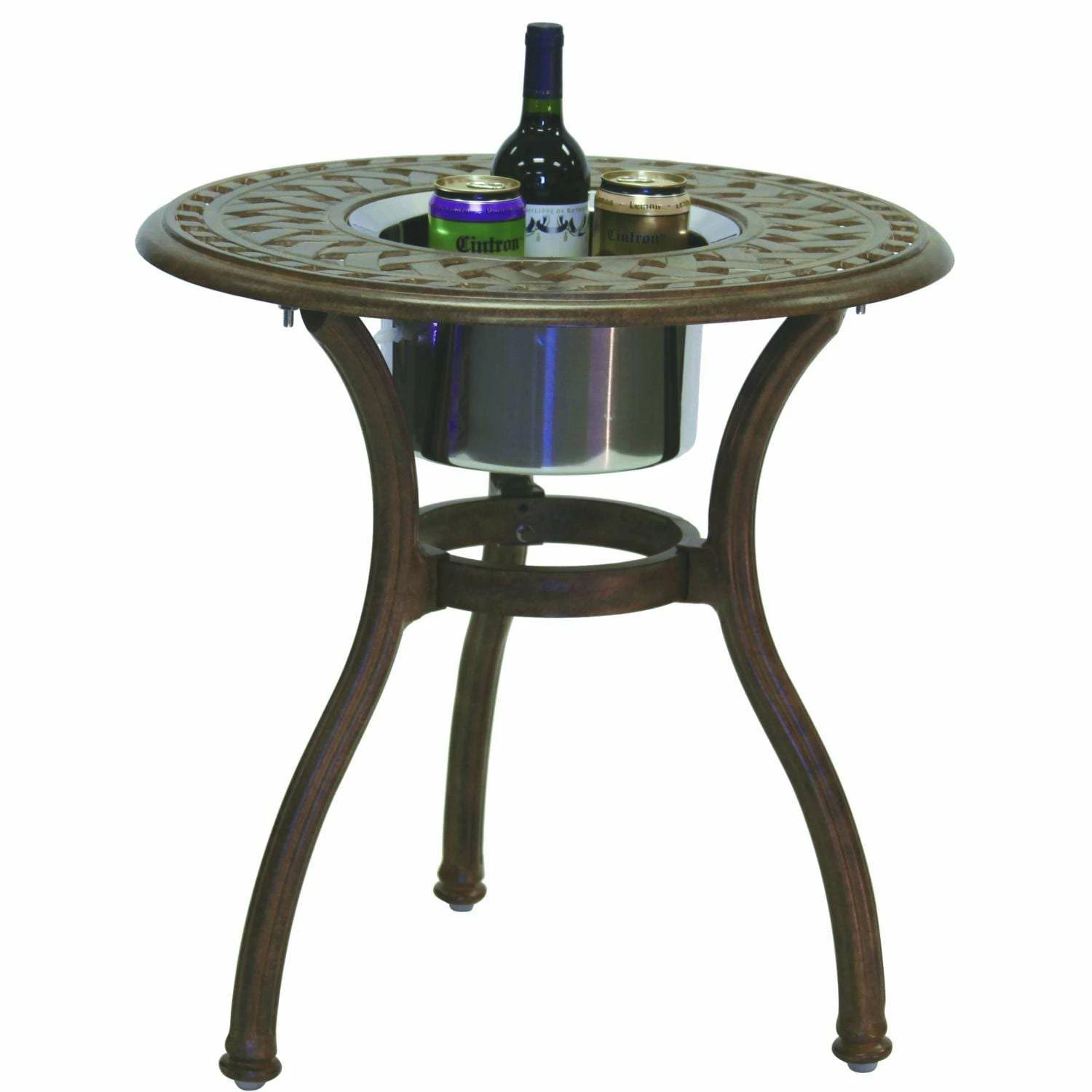 Darlee Victoria 3 Piece Resin Wicker Bistro Set – End Table With Ice Bucket Insert 4 Darlee Victoria 3 Piece Resin Wicker Bistro Set – End Table With Ice Bucket Insert - Image 2