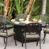 Darlee Elisabeth 7 Piece Cast Aluminum Patio Fire Pit Dining Set -outdoor kitchen shop DAR006DS 1