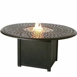 Darlee Elisabeth 7 Piece Cast Aluminum Patio Fire Pit Dining Set -outdoor kitchen shop DAR006DS 4