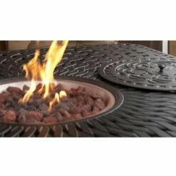 Darlee Elisabeth 7 Piece Cast Aluminum Patio Fire Pit Dining Set -outdoor kitchen shop DAR006DS 5