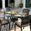 Darlee Nassau 5 Piece Cast Aluminum Patio Dining Set With Round Table -outdoor kitchen shop DAR007DS 1