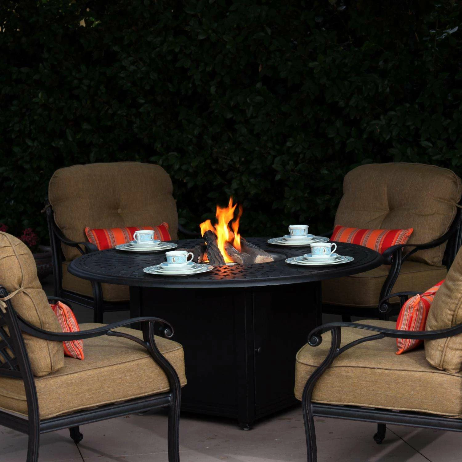 Darlee Nassau 5 Piece Cast Aluminum Patio Fire Pit Conversation Seating Set 3 Darlee Nassau 5 Piece Cast Aluminum Patio Fire Pit Conversation Seating Set