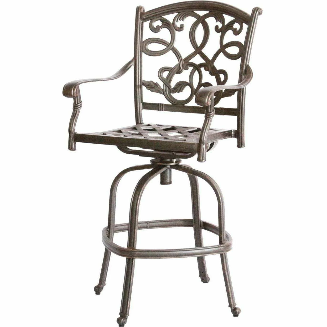 Darlee Santa Monica 5 Piece Cast Aluminum Patio Bar Set With Swivel Bar Stools 4 Darlee Santa Monica 5 Piece Cast Aluminum Patio Bar Set With Swivel Bar Stools - Image 2