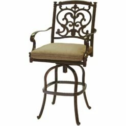 Darlee Santa Barbara 3 Piece Cast Aluminum Patio Counter Height Bar Set With Swivel Bar Stools – Antique Bronze 11 Darlee Santa Barbara 3 Piece Cast Aluminum Patio Counter Height Bar Set With Swivel Bar Stools – Antique Bronze -outdoor kitchen shop DAR016BAR 3
