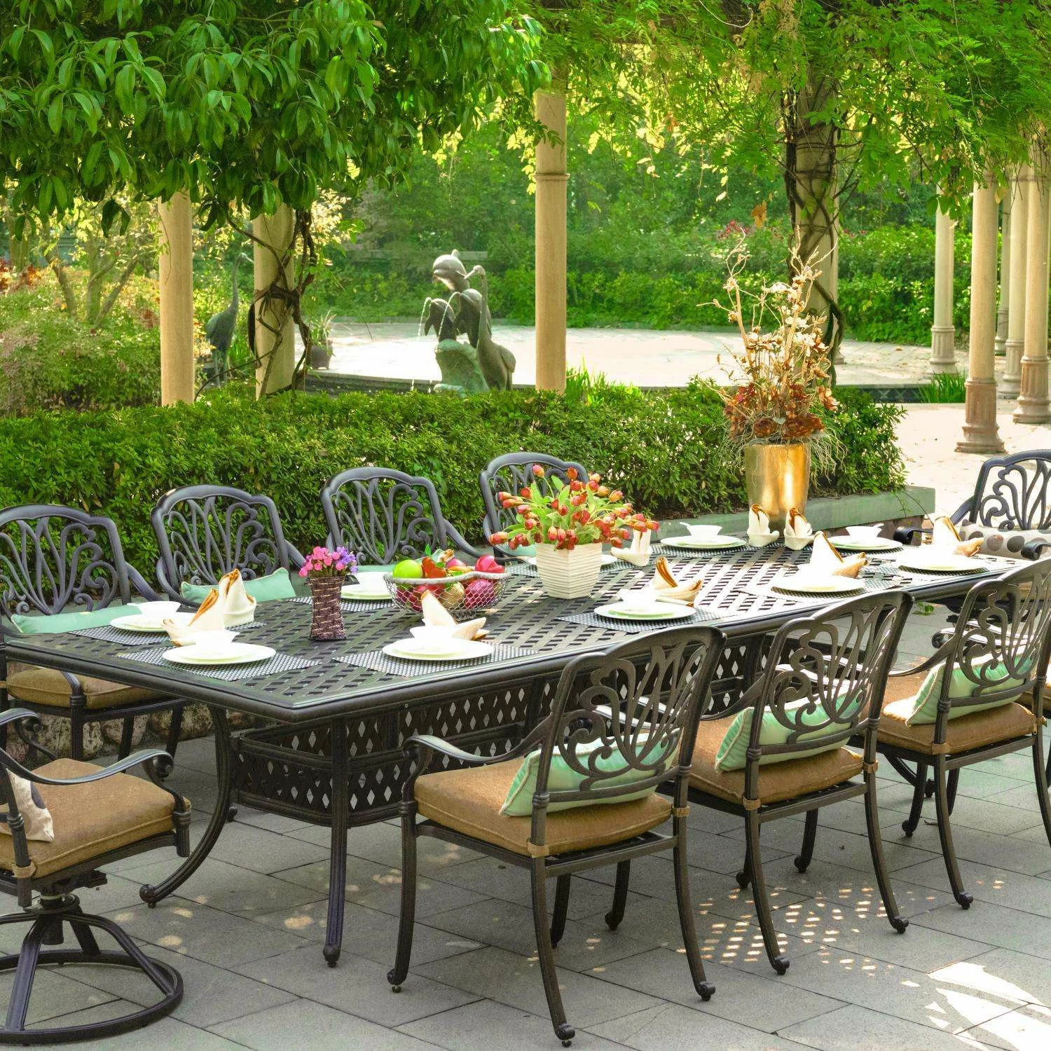 Darlee Elisabeth 11 Piece Cast Aluminum Patio Dining Set 3 Darlee Elisabeth 11 Piece Cast Aluminum Patio Dining Set