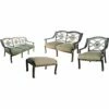 Darlee Ten Star 4 Piece Cast Aluminum Patio Conversation Seating Set -outdoor kitchen shop DAR016SS 1