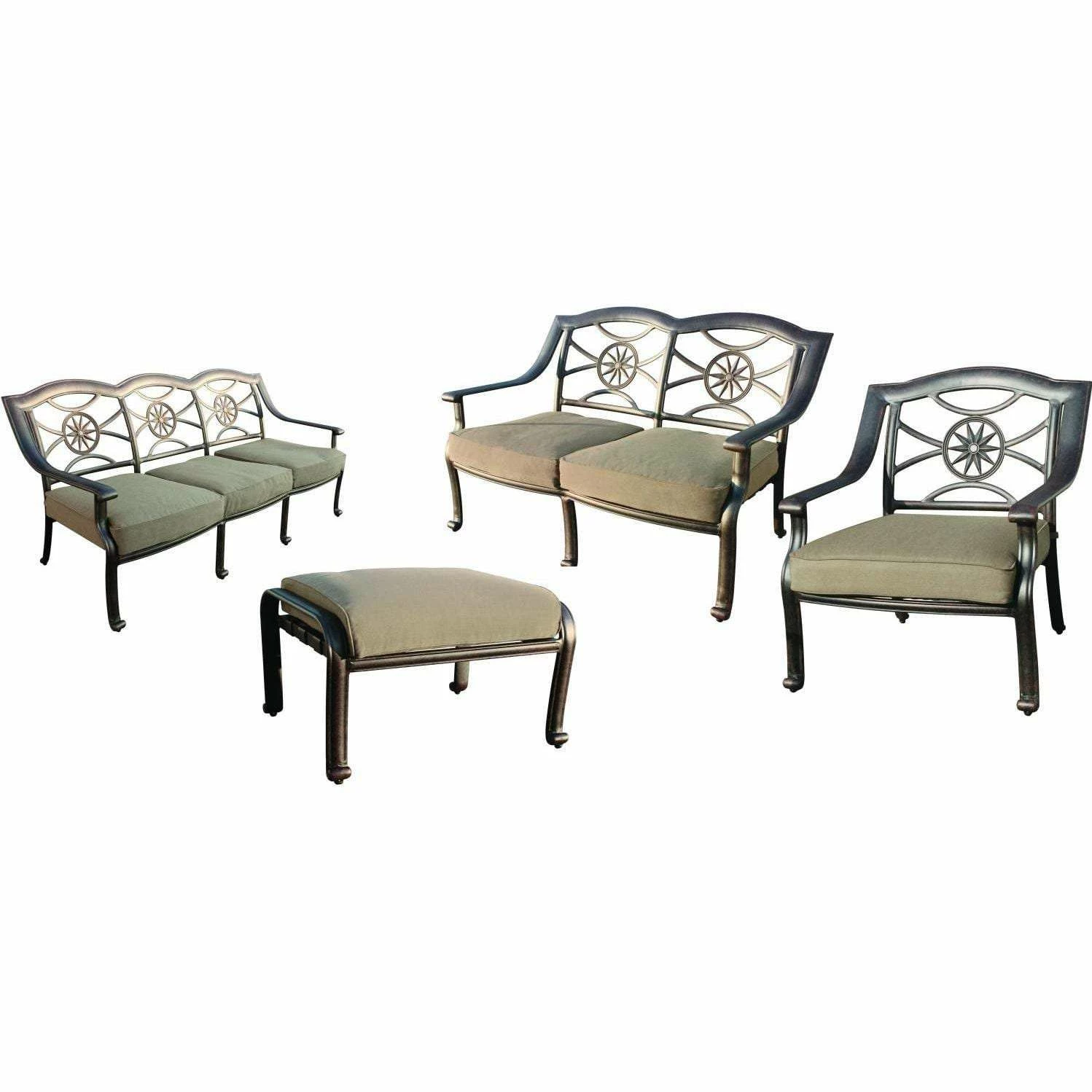 Darlee Ten Star 4 Piece Cast Aluminum Patio Conversation Seating Set 3 Darlee Ten Star 4 Piece Cast Aluminum Patio Conversation Seating Set