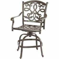 Darlee Santa Monica 3 Piece Cast Aluminum Counter Height Patio Bar Set With Swivel Bar Stools -outdoor kitchen shop DAR017BAR 2