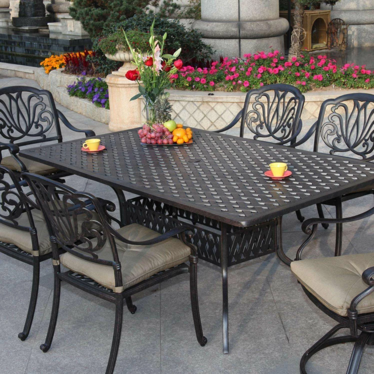 Darlee Elisabeth 7 Piece Cast Aluminum Patio Dining Set 3 Darlee Elisabeth 7 Piece Cast Aluminum Patio Dining Set