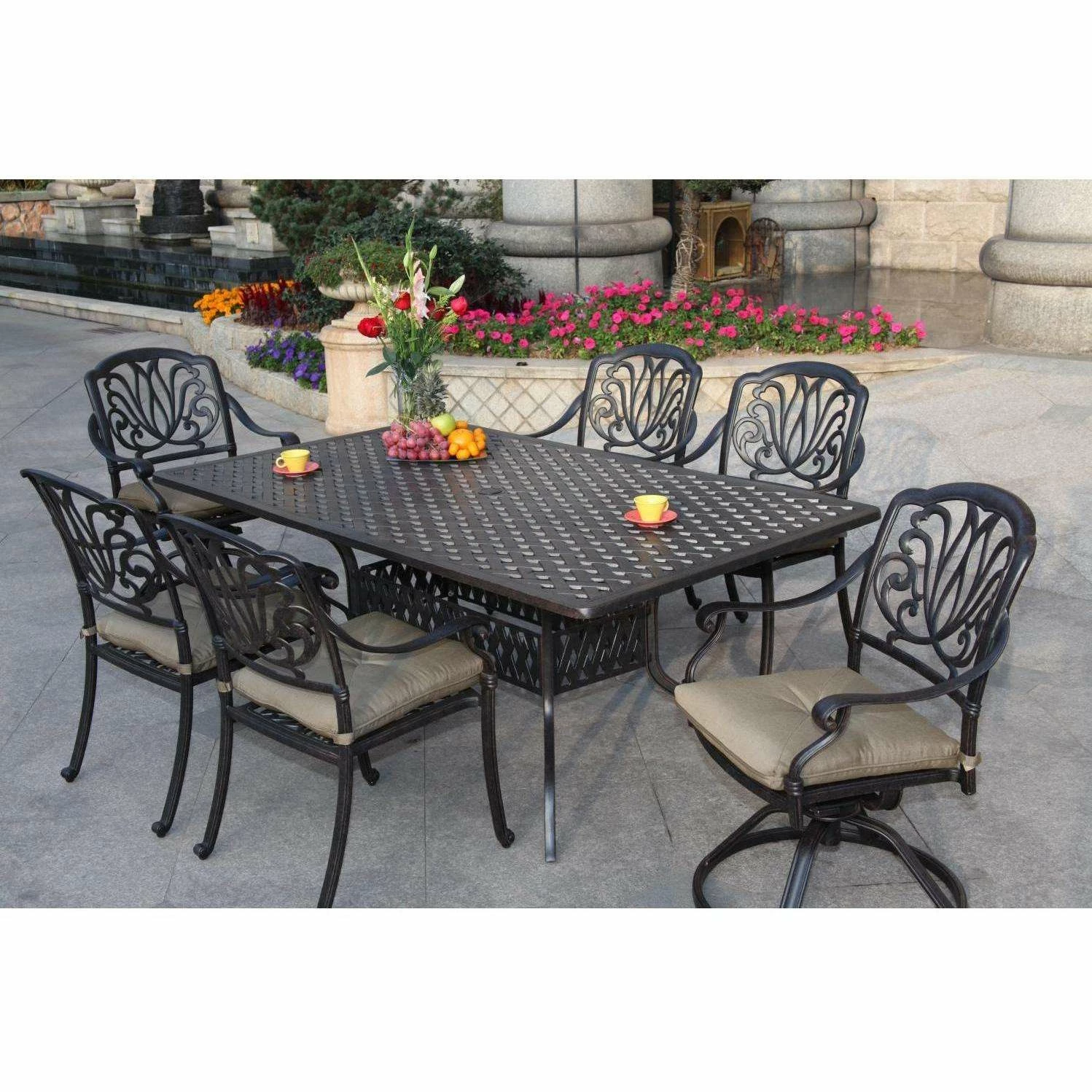 Darlee Elisabeth 7 Piece Cast Aluminum Patio Dining Set 4 Darlee Elisabeth 7 Piece Cast Aluminum Patio Dining Set - Image 2