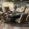 Darlee Santa Anita 9 Piece Cast Aluminum Patio Fire Pit Dining Set -outdoor kitchen shop DAR018DS 1