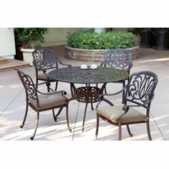 Darlee Elisabeth 5 Piece Cast Aluminum Patio Dining Set 9 Darlee Elisabeth 5 Piece Cast Aluminum Patio Dining Set -outdoor kitchen shop DAR020DS 2