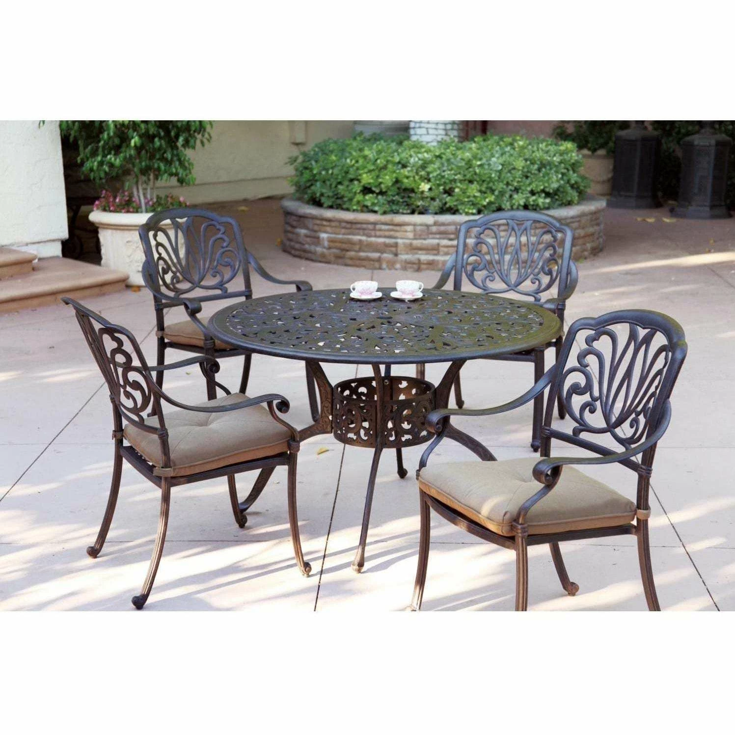 Darlee Elisabeth 5 Piece Cast Aluminum Patio Dining Set 4 Darlee Elisabeth 5 Piece Cast Aluminum Patio Dining Set - Image 2