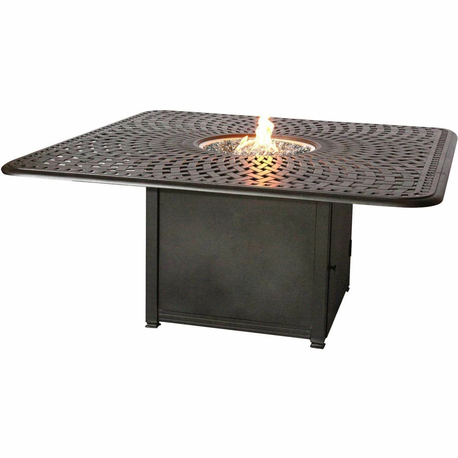 Darlee Florence 9 Piece Cast Aluminum Patio Fire Pit Dining Set – Dining Table With Ice Bucket Insert – Antique Bronze 6 Darlee Florence 9 Piece Cast Aluminum Patio Fire Pit Dining Set – Dining Table With Ice Bucket Insert – Antique Bronze - Image 4