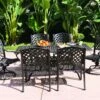 Darlee Nassau 7 Piece Cast Aluminum Patio Dining Set With 2 Swivel Rockers -outdoor kitchen shop DAR023DS 1