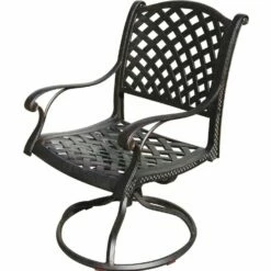 Darlee Nassau 7 Piece Cast Aluminum Patio Dining Set With 2 Swivel Rockers -outdoor kitchen shop DAR023DS 4