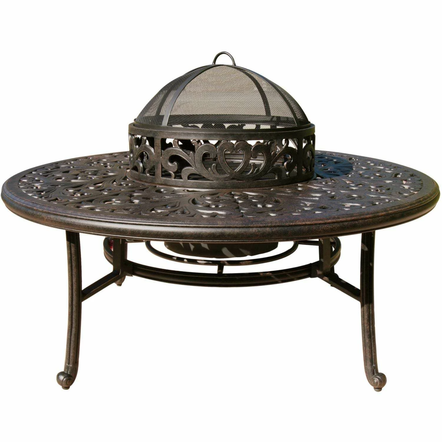 Darlee Nassau 5 Piece Cast Aluminum Patio Fire Pit Conversation Seating Set With 2 Swivel Rockers 5 Darlee Nassau 5 Piece Cast Aluminum Patio Fire Pit Conversation Seating Set With 2 Swivel Rockers - Image 3