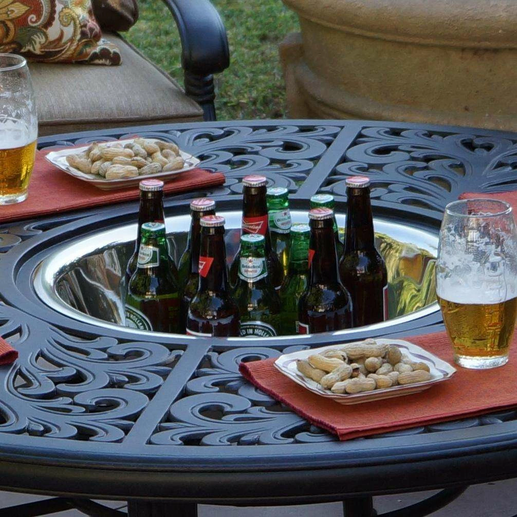 Darlee Nassau 5 Piece Cast Aluminum Patio Fire Pit Conversation Seating Set With 2 Swivel Rockers 6 Darlee Nassau 5 Piece Cast Aluminum Patio Fire Pit Conversation Seating Set With 2 Swivel Rockers - Image 4