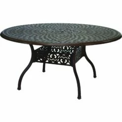 Darlee Florence 7 Piece Cast Aluminum Patio Dining Set With Round Table – Antique Bronze -outdoor kitchen shop DAR029DS 4