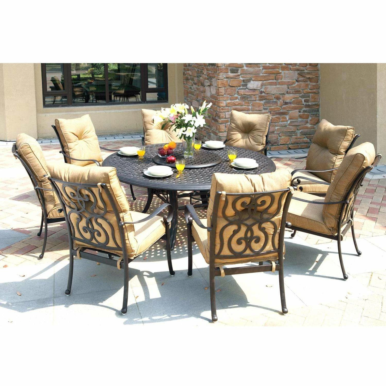 Darlee Santa Anita 9 Piece Cast Aluminum Patio Dining Set With Lazy Susan 4 Darlee Santa Anita 9 Piece Cast Aluminum Patio Dining Set With Lazy Susan - Image 2