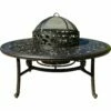 Darlee Series 80 52-Inch Cast Aluminum Patio Fire Pit Chat Table With Ice Bucket