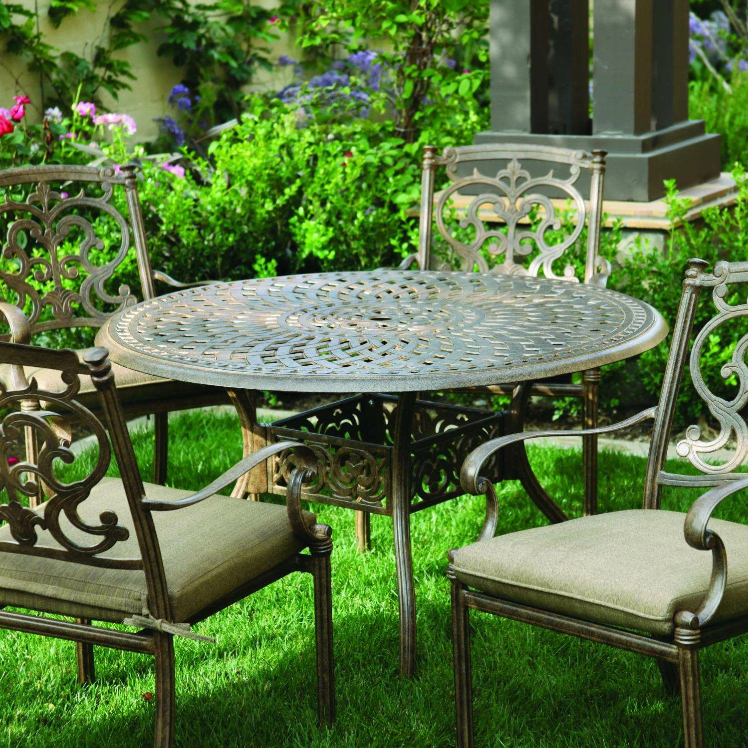 Darlee Santa Barbara 5 Piece Cast Aluminum Patio Dining Set – Antique Bronze 3 Darlee Santa Barbara 5 Piece Cast Aluminum Patio Dining Set – Antique Bronze