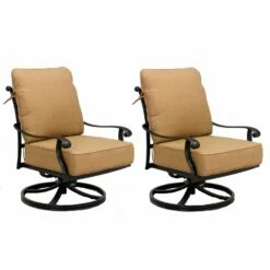 Darlee Capri 3 Piece Cast Aluminum Patio Conversation Set -outdoor kitchen shop Darlee Capri Swivel Rocker Club Chair