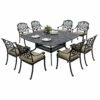 Darlee Elisabeth 9 Piece Cast Aluminum Square Patio Dining Set -outdoor kitchen shop Darlee Elisabeth 9 Piece Cast Aluminum Square Patio Dining Set
