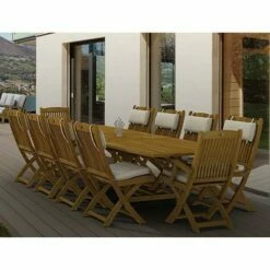 Royal Teak Collection 11-Piece Expansion Table Dining Set