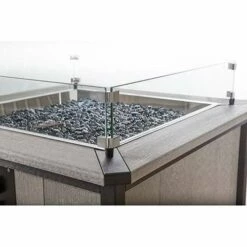 Finch 3-Piece Mission Fire Table Set 12 Finch 3-Piece Mission Fire Table Set -outdoor kitchen shop SeaAira Fire Pit Glass Guard Gems 1