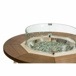 Finch 11-Piece SummerSide Fire Table Set 18 Finch 11-Piece SummerSide Fire Table Set -outdoor kitchen shop SummerSide Round Fire Table Glass Guard Gems