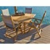 Royal Teak Collection 5-Piece 50″ Dining Set -outdoor kitchen shop royalteak 5pcsquaredolphin dining set 01
