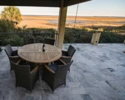 Royal Teak Collection 6 Foot Round Drop Leaf Table – DLT6 -outdoor kitchen shop royalteak dropleaf5 theoutdoorstore 5 1